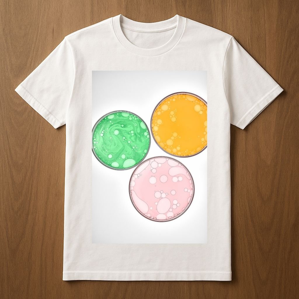 T-shirt with petri dishes